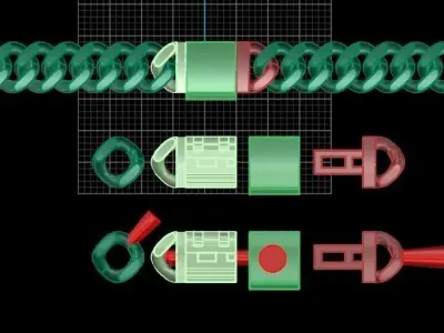 Cuban Chain Bracelet Necklace Link SIZE 8MM Width 3D print model