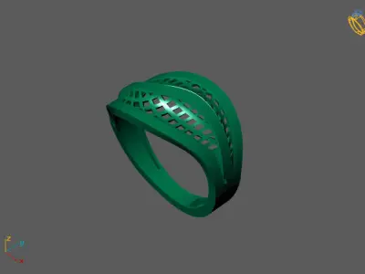 Fancy Womens Rings Plain Rings Ready STL 3DM Models Rings 3D print model 49