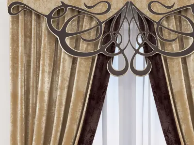 Set 33 Curtains 3D model