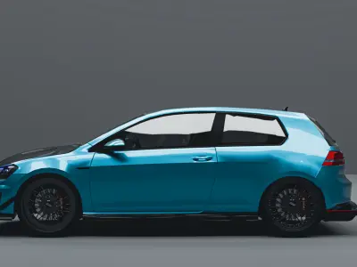 Volkswagen Golf VII GTD Low-poly 3D model