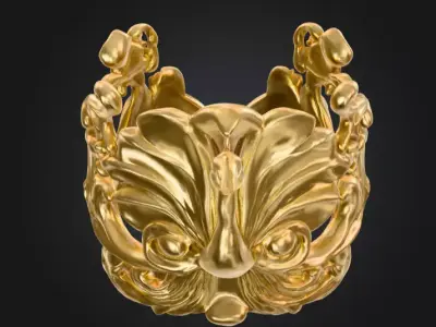 Golden Ornate Crown Low-poly 3D model