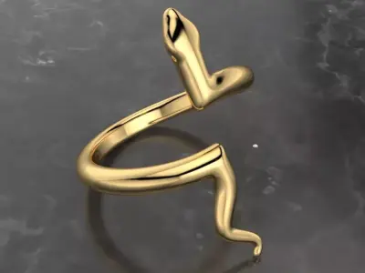snake low poly ring adjustable  3D print model