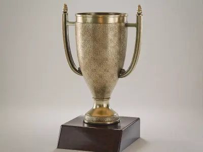 Worn Golden Sport Cup Low-poly 3D model