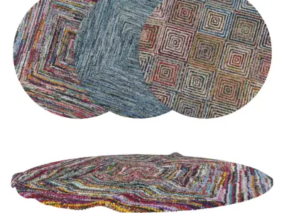 Round Rug Set 247 3D model