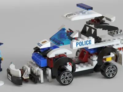 Lego Police Low-poly 3D model