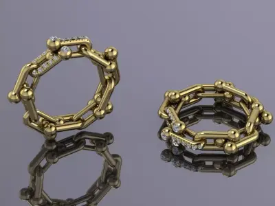 Tiffany Hardwear Ring Jewelry Gold  3D print model