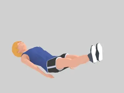 Leg Raiser  Exercise woman Animation Low-poly 3D model