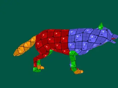 Wolf Game Ready Low-poly 3D model