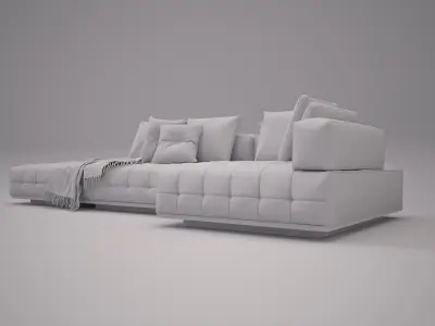 Modern Leather Sofa 3D model