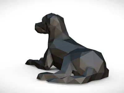 German Shorthaired Pointer low poly 3D print model