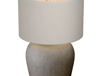 Rustic style Cement European Provence Nightstand Table Lamp 3D model