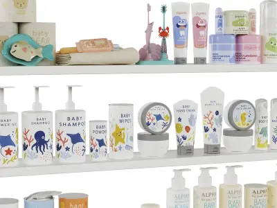 Childrens Bathroom decor set 01 3D model