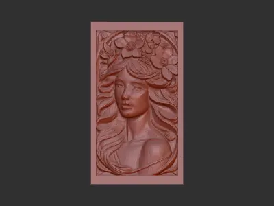 girl frame wall decor  3D print model