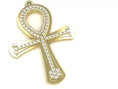 Ankh Pendant Diamond Gold Silver Platinum Luxury 3D print model