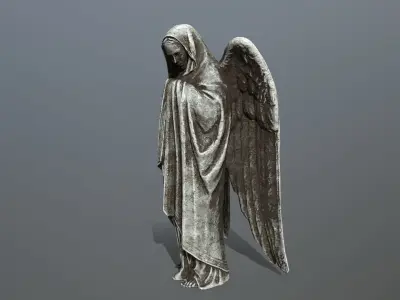 angel statue 1 Low-poly 3D model