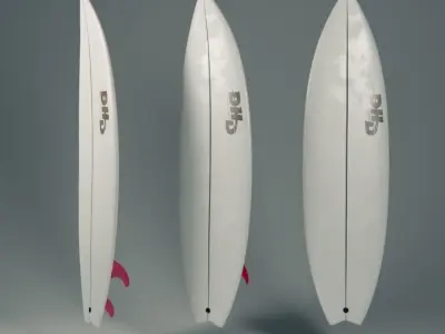 Surf Surfboard Shortboard DHD pro series Low-poly 3D model