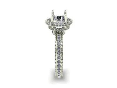 Engagement Ring With Round Diamonds 3D model