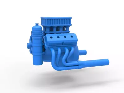 Engine V8 for Sprint car Scale 1 to 25 3D print model