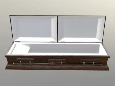 Casket Beech Wood- Unity - HDRP - UE4 Low-poly 3D model