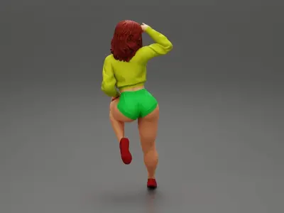 Sexy Pretty Girl sitting Wearing Short Mini 3D print model