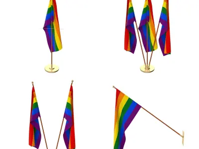 Rainbow Flag Pack 3D model