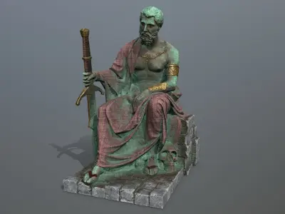 statue 2 Low-poly 3D model purchase