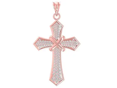 Elegant Diamond Cross Pendant For Women  2717 3D print model