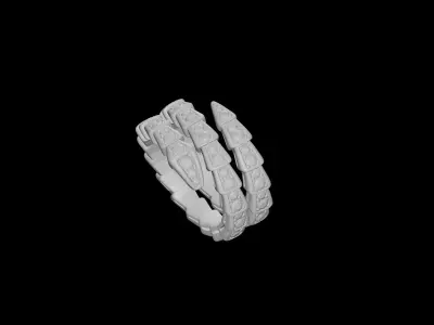 BULGARI - SERPENTI VIPER RING - DOUBLE COIL DIAMONDS  3D print model