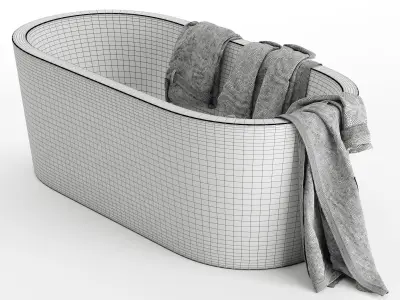 Bathrobe Hanging Set 02 3D model