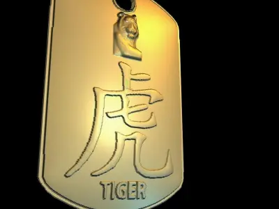 Chinese tiger  zodiac symbol 3D model