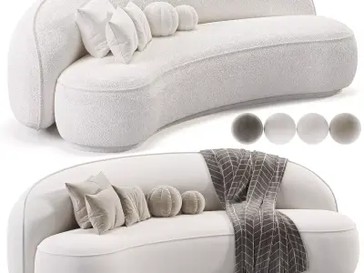 Modern Leather Upholstered Sofa 3D model