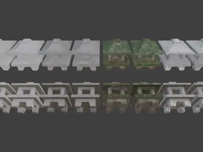 Pagoda Stone Statue Low-poly 3D model