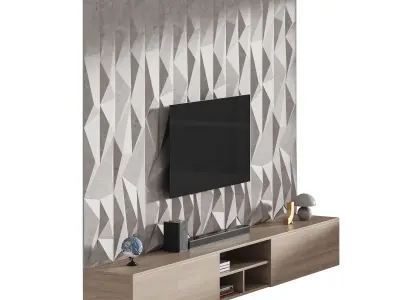 Modern TV Wall 021 3D model