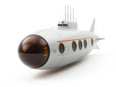Futuristic Submarine model pack Low-poly 3D model