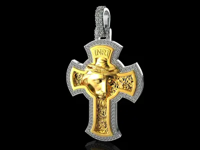JESUS With Diamonds Pendant N3 3D print model