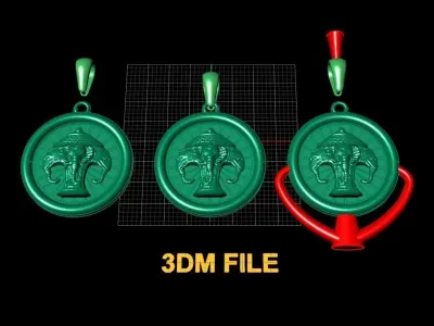 Ganesha Airavata 3 Headed Elephant Pendant 3D print model