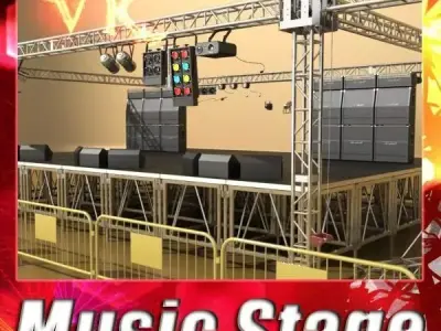 Stage Equipment Mega Pack High Detail 3D model