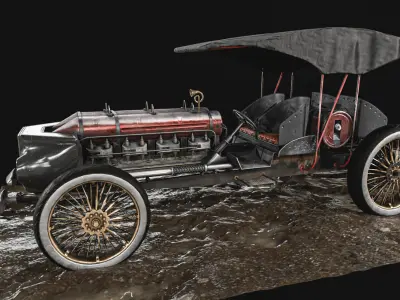 Old Car Low-poly 3D model