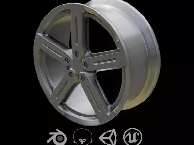 Sport Car Rim Game-Ready 3D Model Free low-poly 3D model
