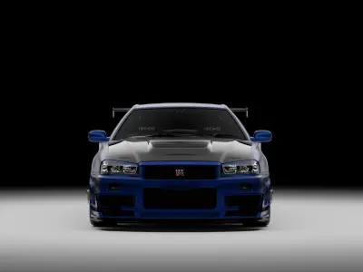 Nissan Skyline GTR R34 3D model by edwin-blend