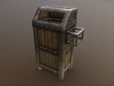 Desert Trash Bin Low-poly 3D model