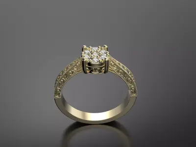 Ring with patterns  3D print model