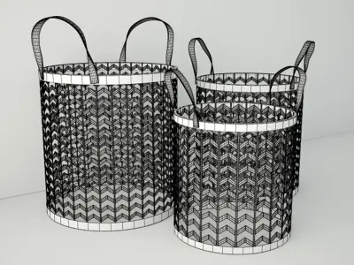Zigzag Basket Set 3D model