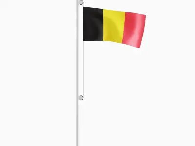 Flag of the Belgium Low-poly 3D model