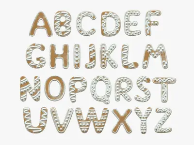 Decorated alphabet letters 03 3D model