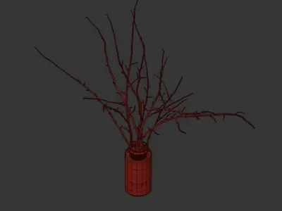 Branches in a vase 3D model 3D model
