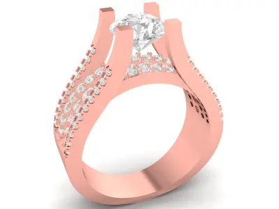 Elegant Split Shank Diamond Ring 3D Jewelry Model  3459 3D print model