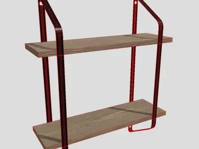 Wall Shelf 3 Low-poly 3D model