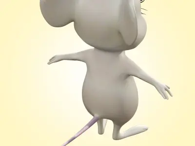 Cartoon Mouse Low-poly 3D model purchase