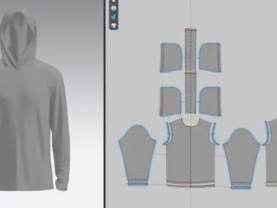 Male Hooded Jersey 2 3D model